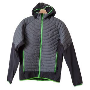 DYNAFIT TLT hybrid Primaloft Hoody Jacket Men's Small Gray Puffer Packable NWOT
